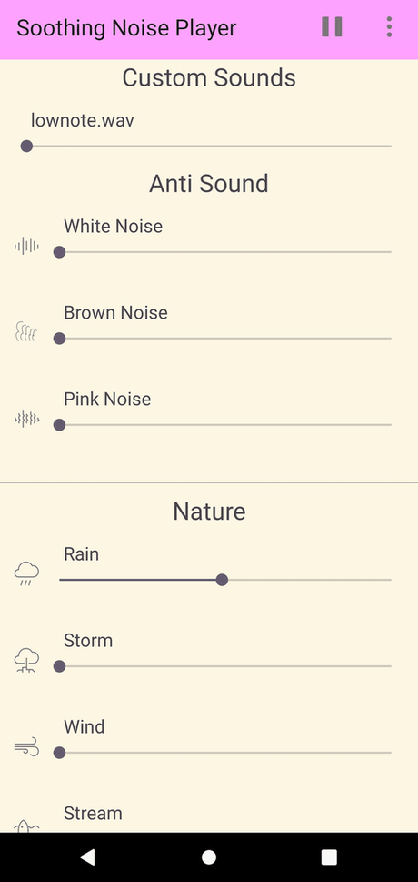 Soothing Noise Player screenshot
