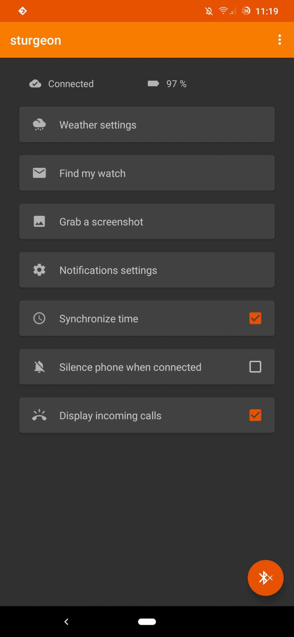 AsteroidOS Sync screenshot