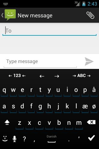 Danish for AnySoftKeyboard screenshot