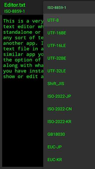Editor screenshot