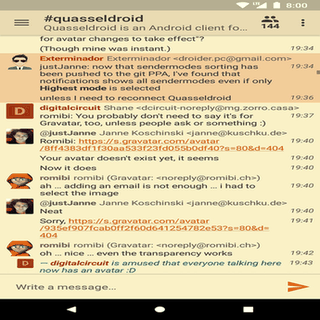 Quasseldroid screenshot