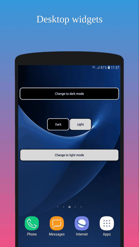 Dark theme screenshot
