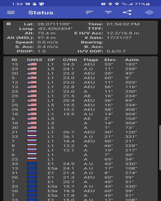 GPSTest screenshot