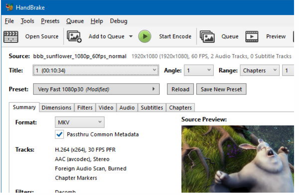 HandBrake screenshot