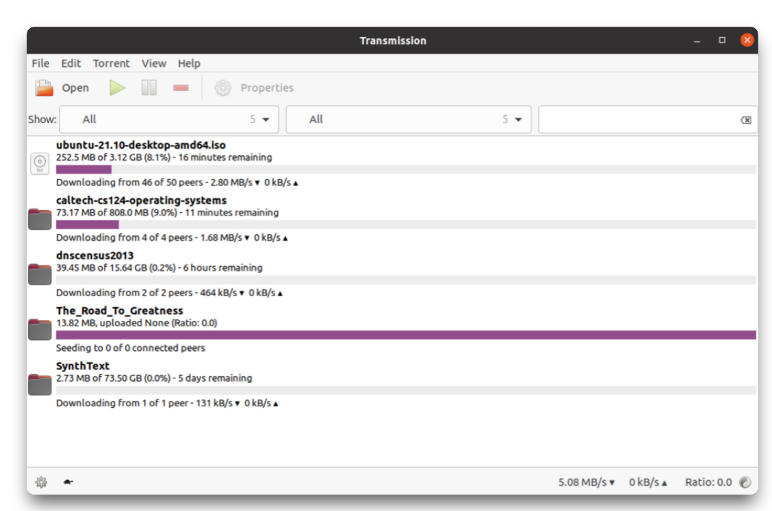 Transmission-Qt screenshot