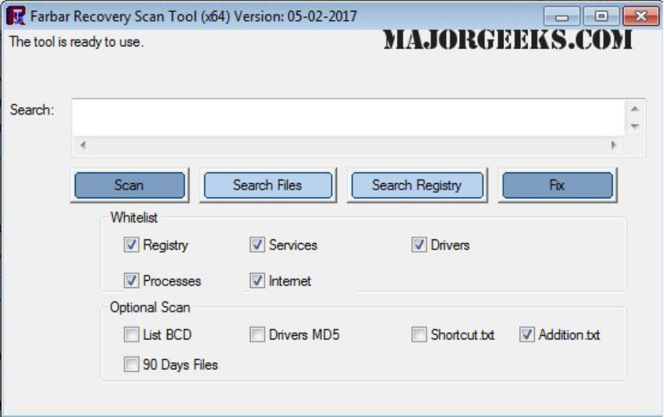 Farbar Recovery Scan Tool screenshot