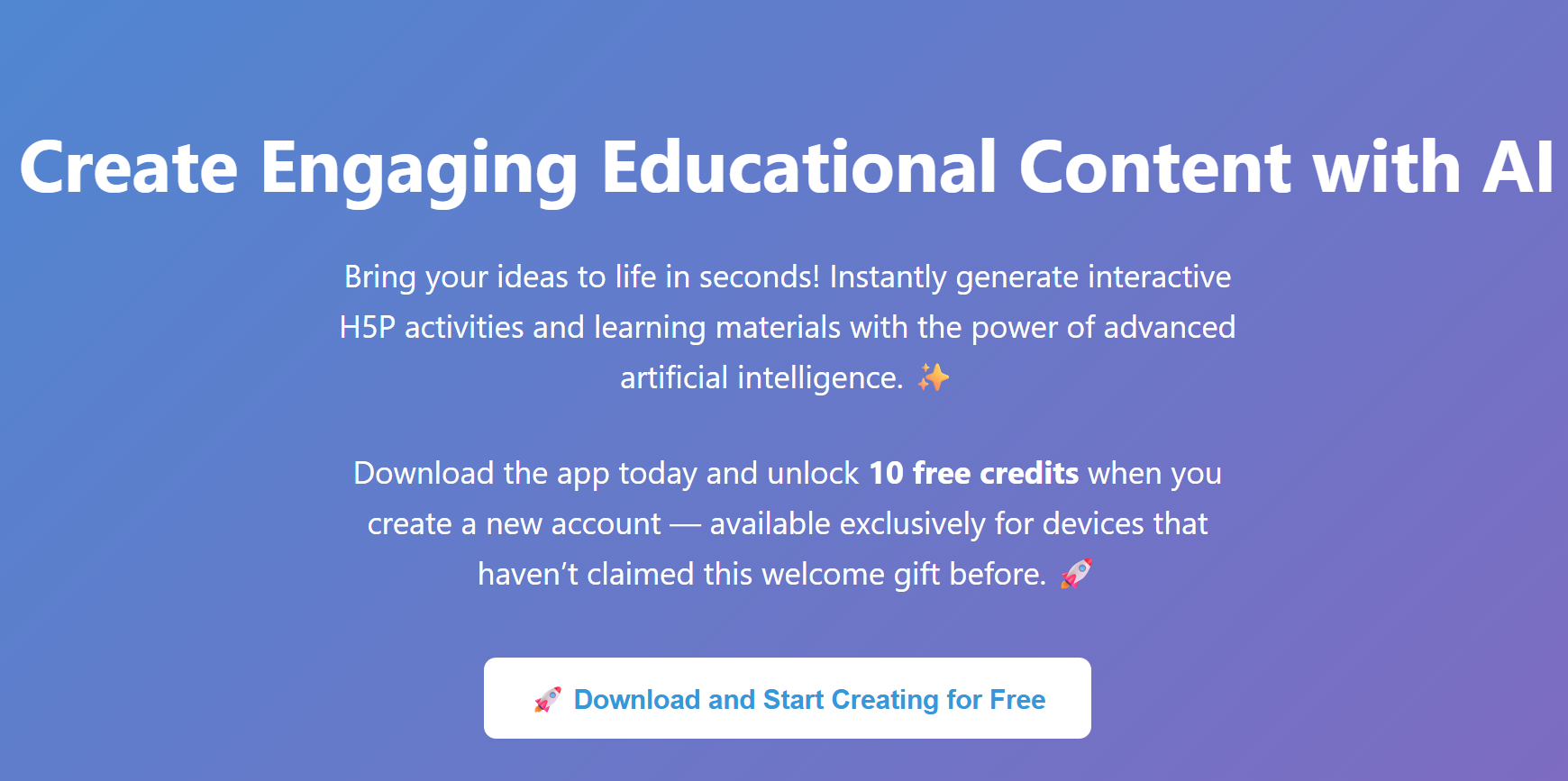 AI H5P Generator screenshot