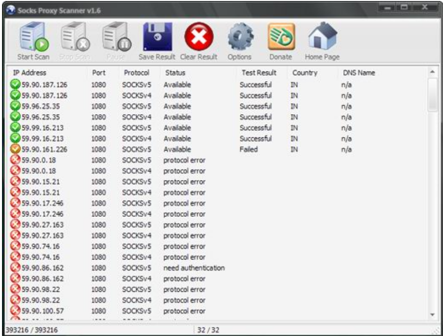 Socks Server Locator screenshot