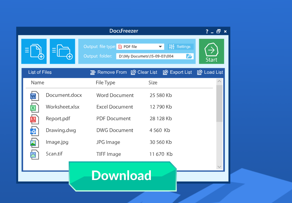 DocuFreezer screenshot
