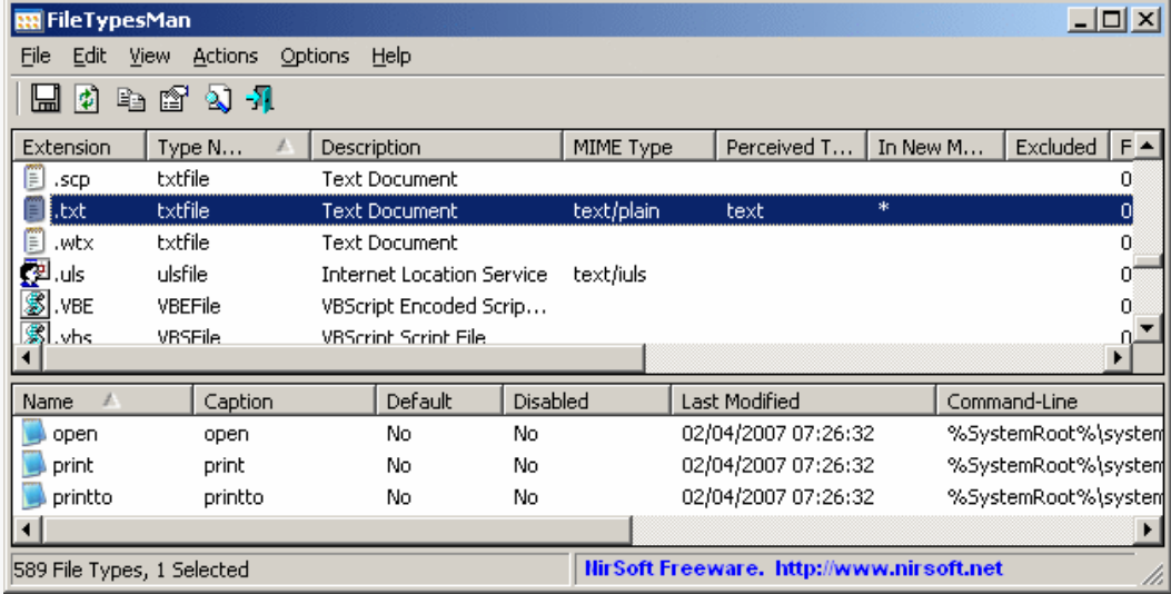 FileTypesMan screenshot