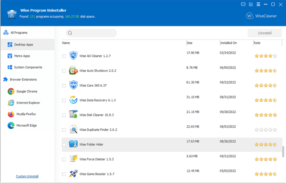 Wise Program Uninstaller screenshot