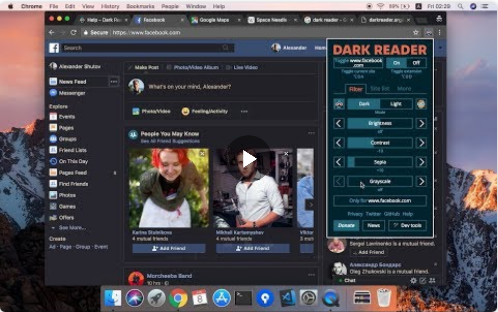 Dark Reader for Chrome screenshot