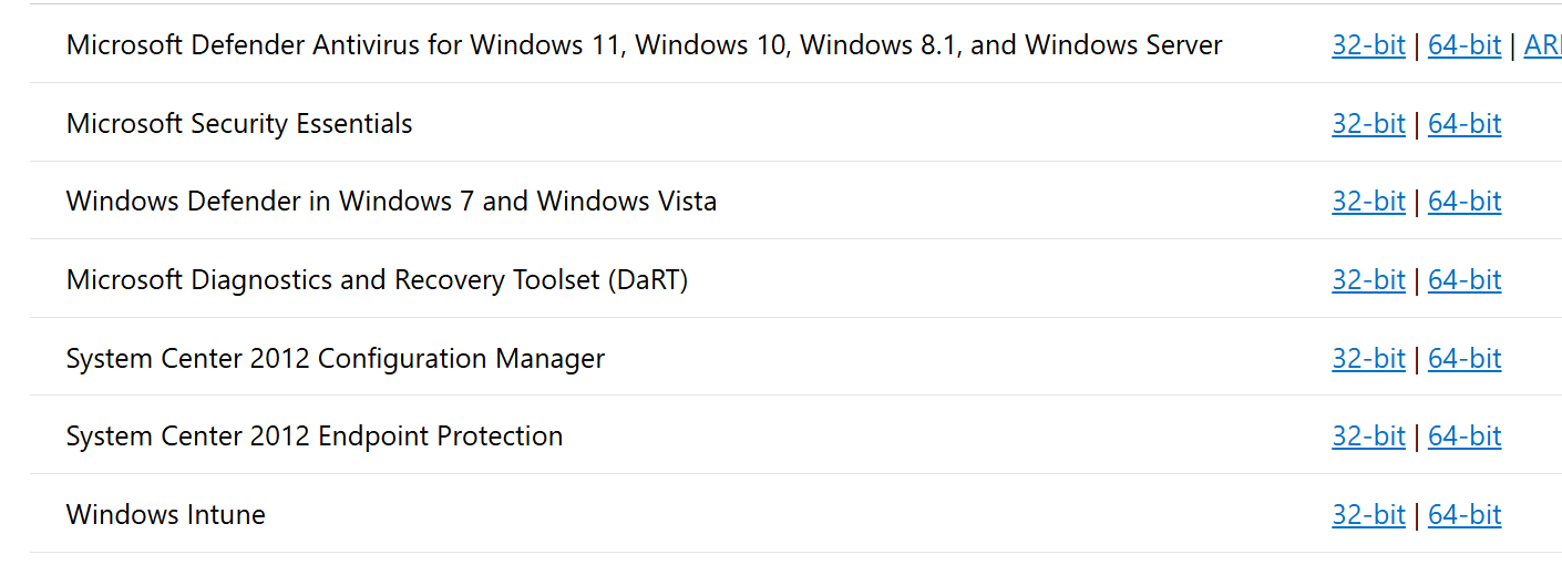 Microsoft Security Essentials screenshot