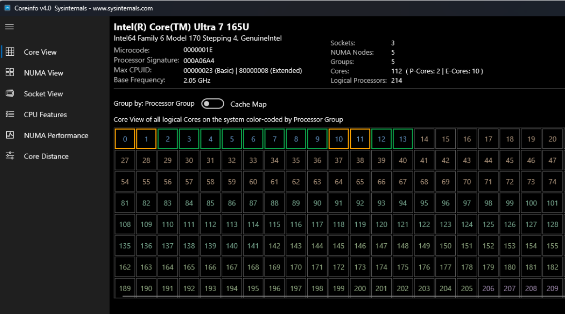 Coreinfo screenshot