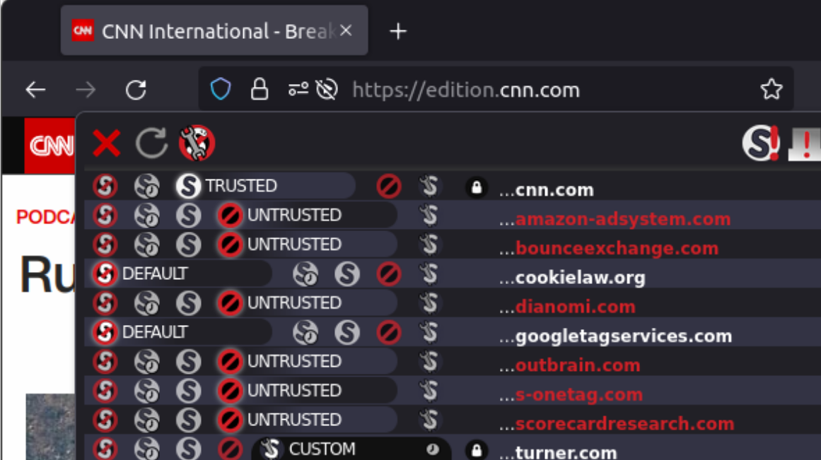 NoScript for Firefox screenshot