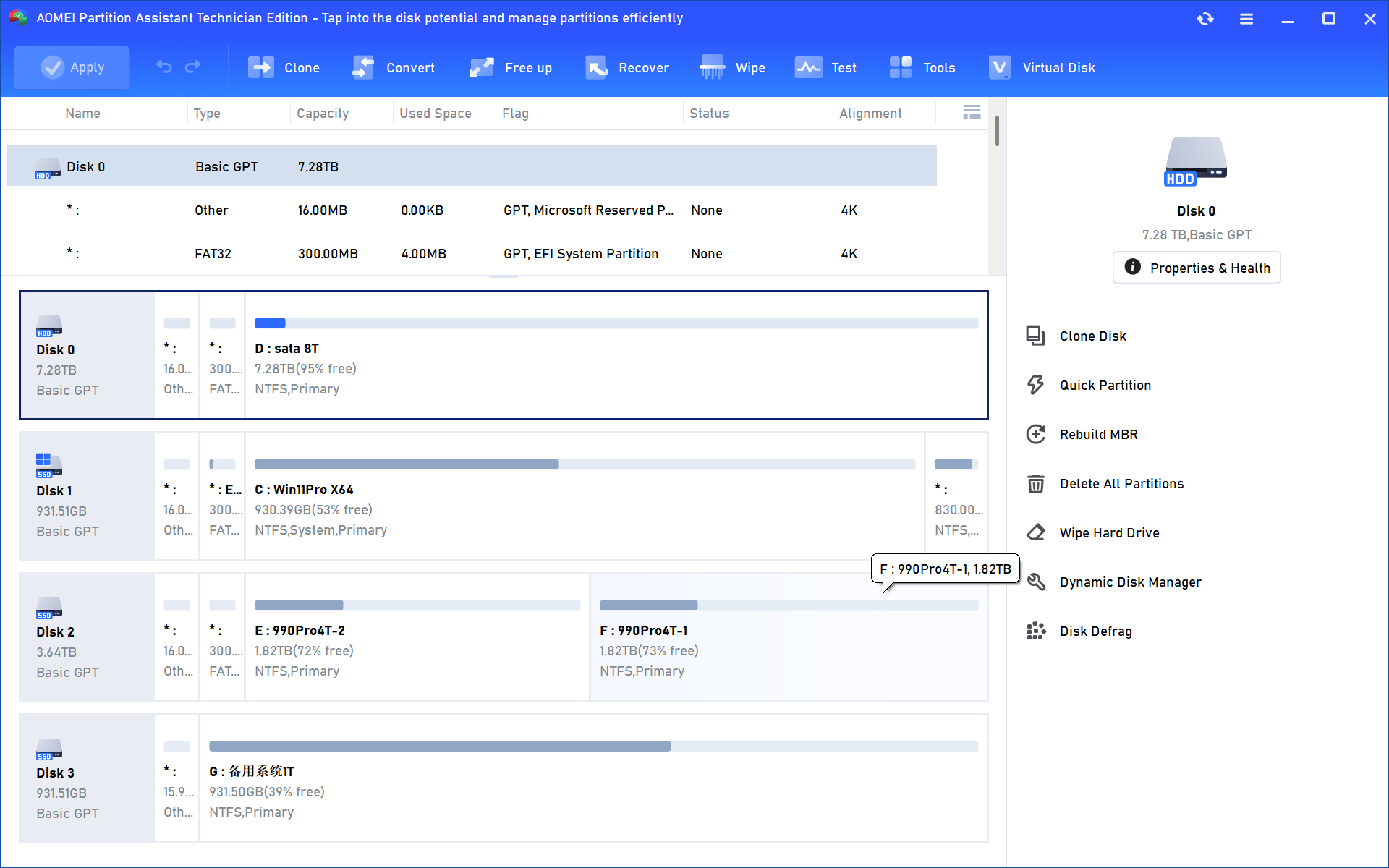 AOMEI Partition Assistant screenshot