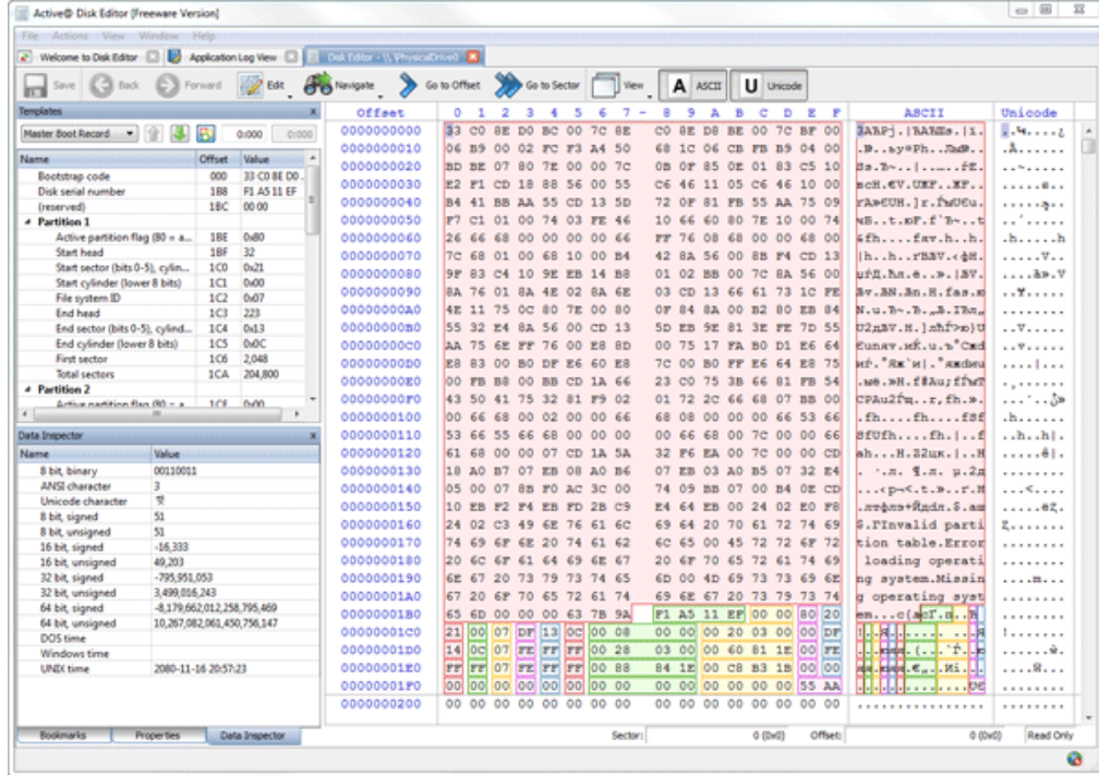 Active@ Disk Editor screenshot