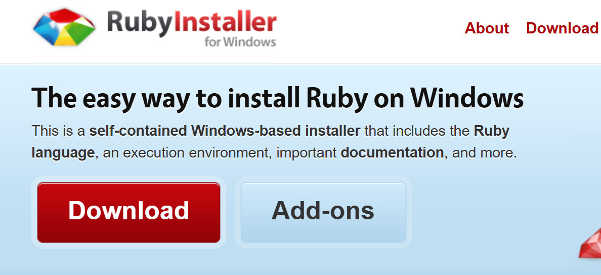 RubyInstaller screenshot