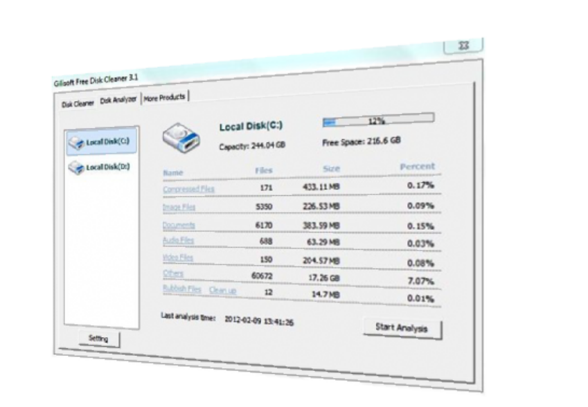 Gilisoft Free Disk Cleaner screenshot