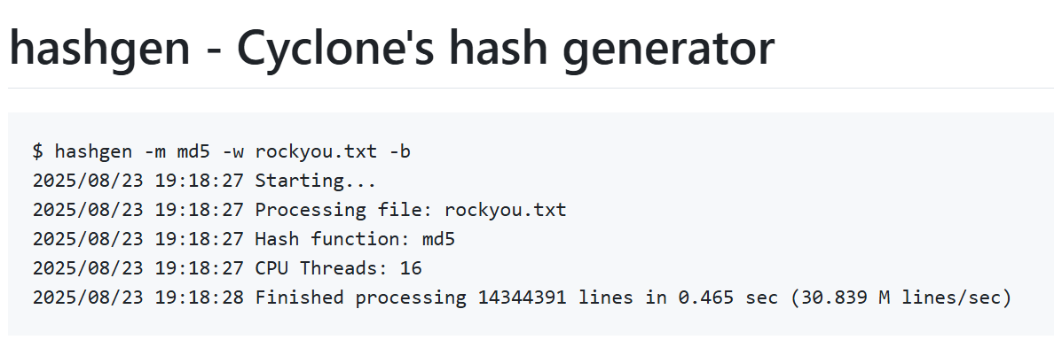 hashgen screenshot