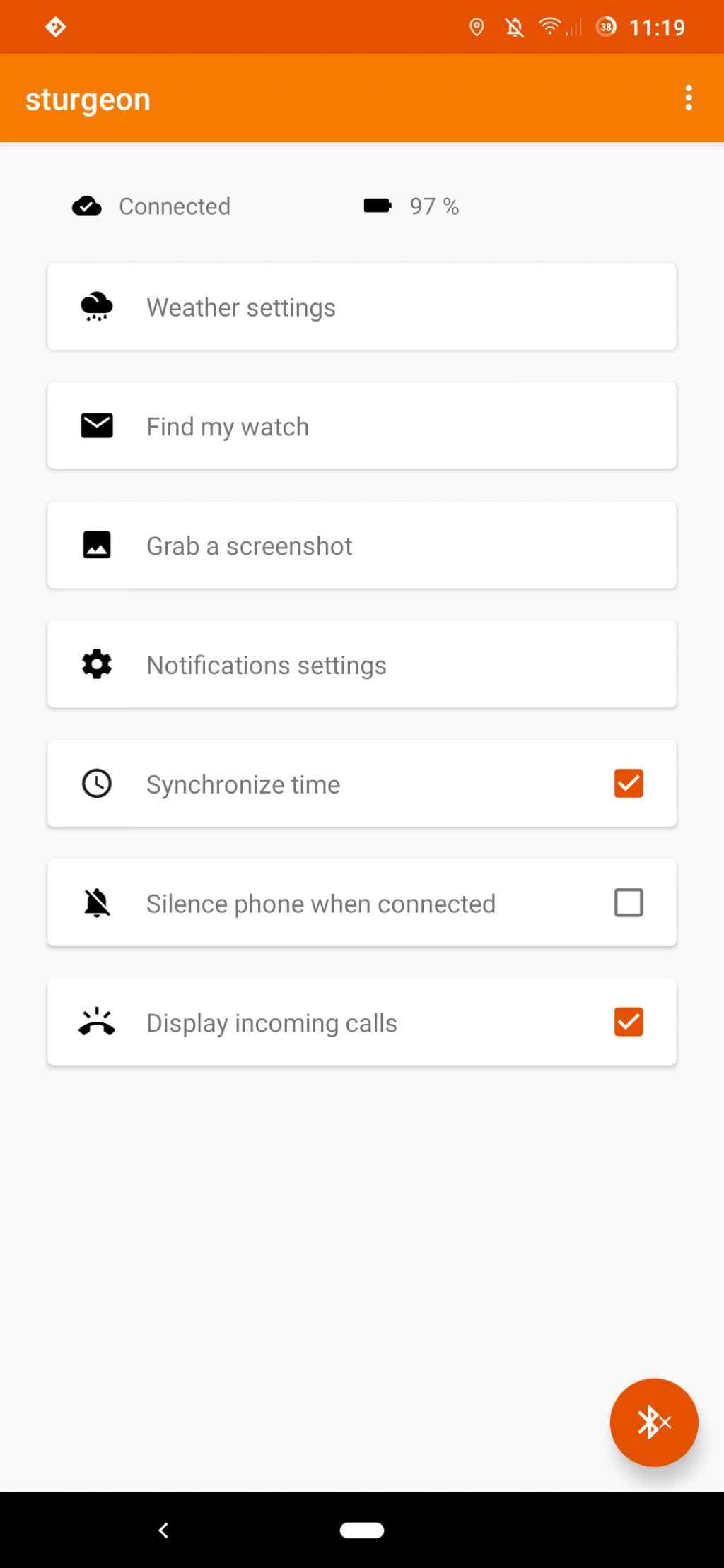 AsteroidOS Sync screenshot
