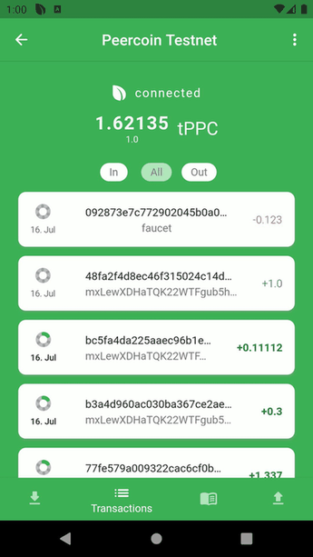 Peercoin Wallet screenshot