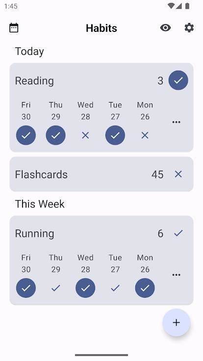 Habits screenshot