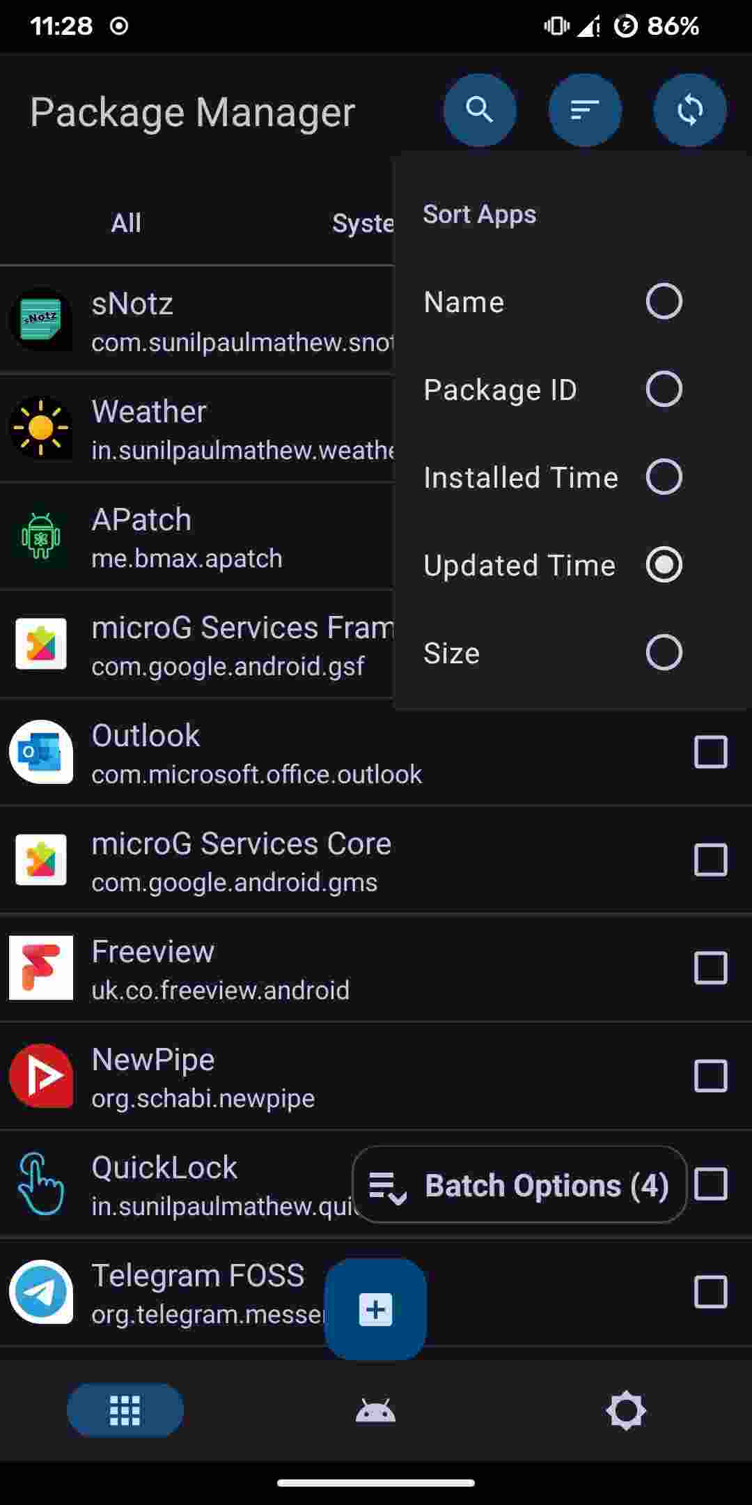 Package Manager screenshot