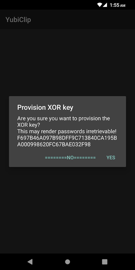 YubiClip XOR screenshot
