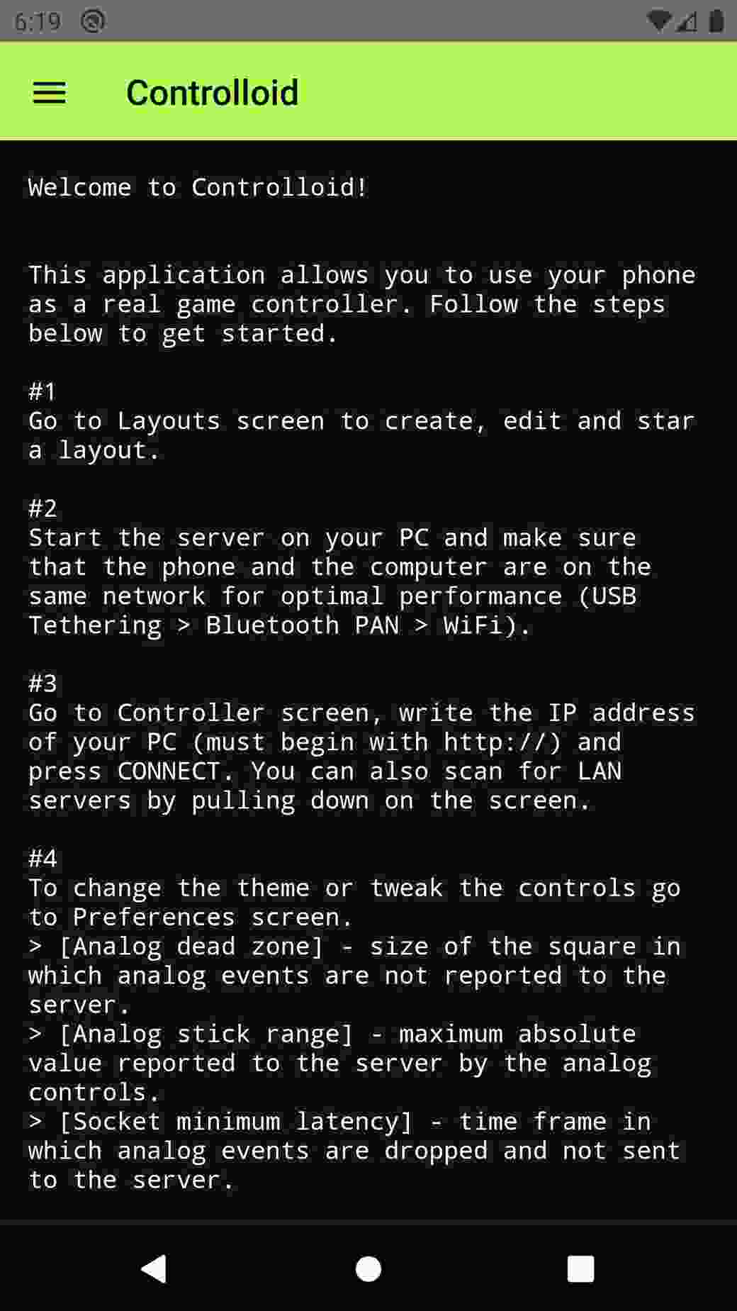 Controlloid screenshot