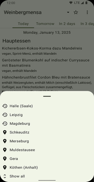 OpenMensa screenshot
