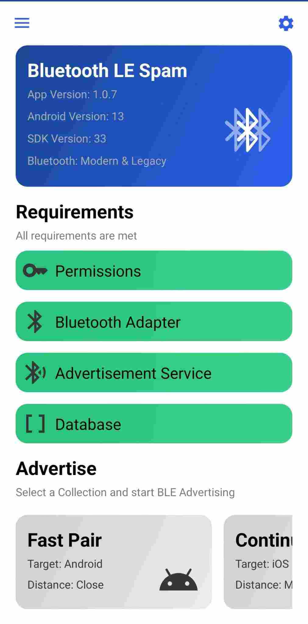 Bluetooth LE Spam screenshot
