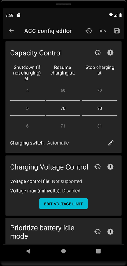 Advanced Charging Controller (ACCA)  screenshot