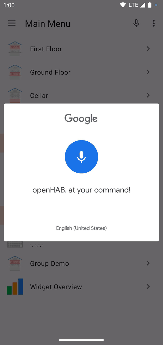 openHAB Beta screenshot