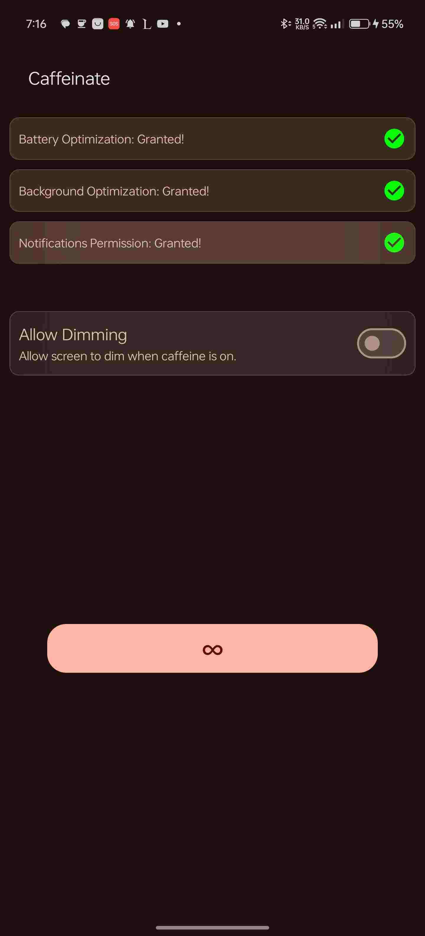 Caffeinate screenshot