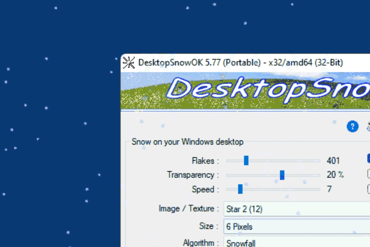 Desktop Snow Effect screenshot