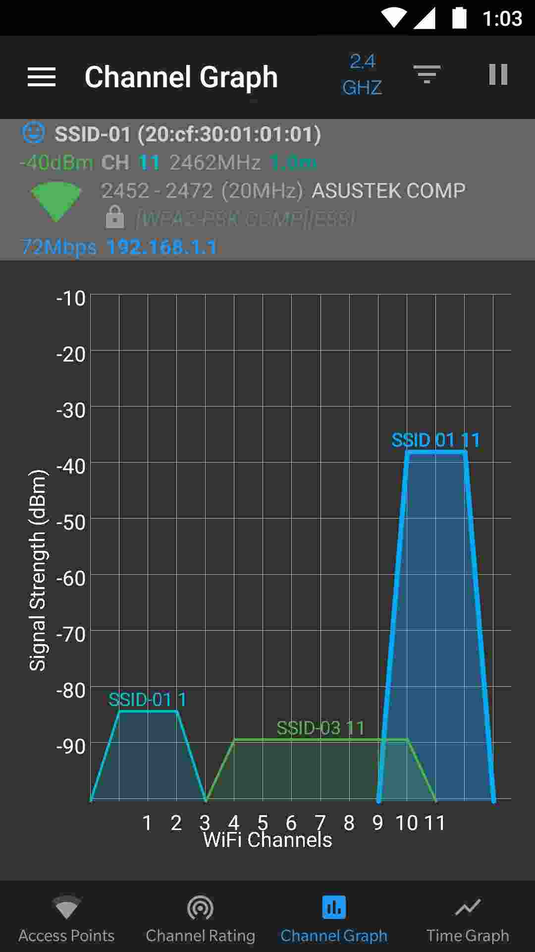 WiFiAnalyzer screenshot