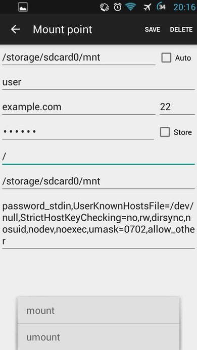 EasySSHFS screenshot