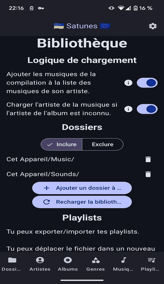 Satunes screenshot