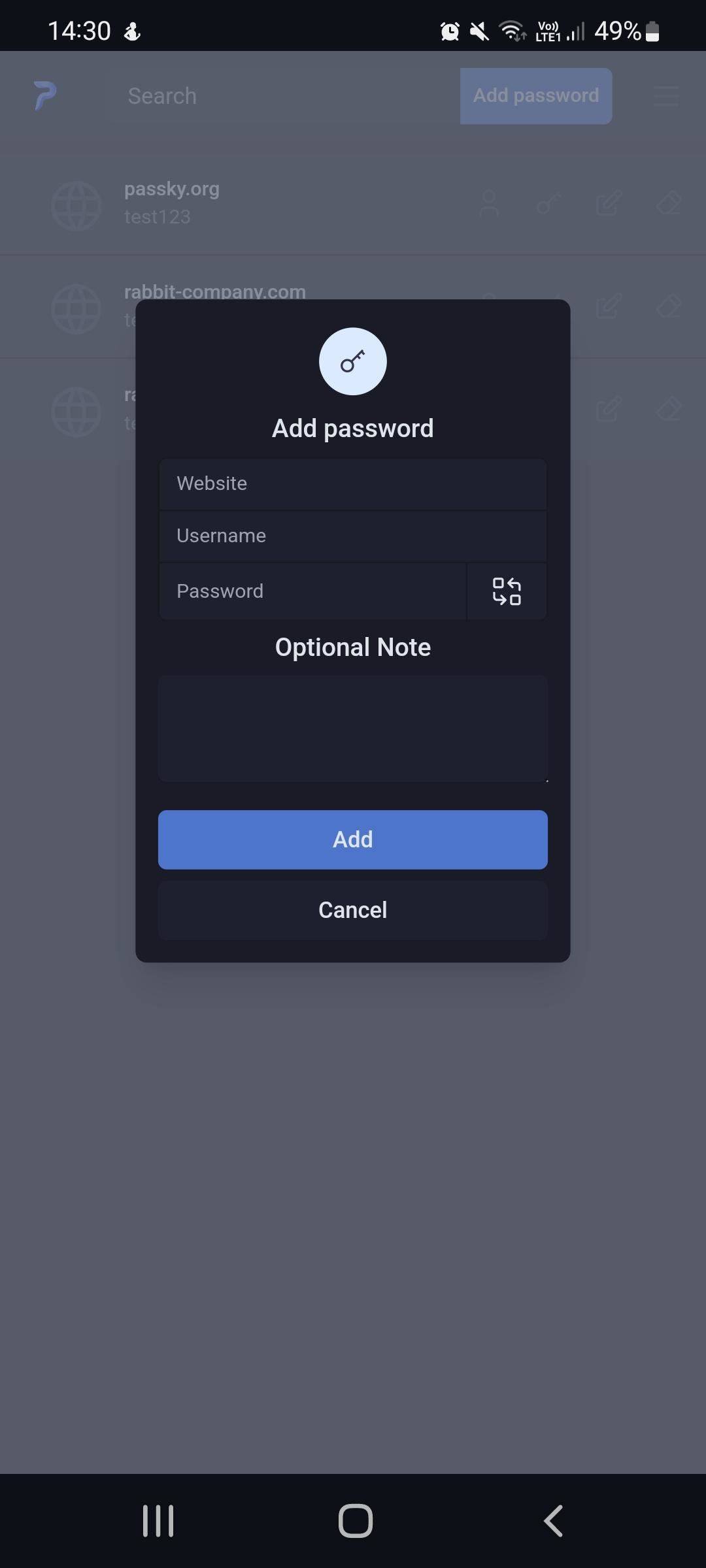 Passky screenshot