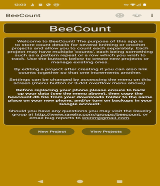 BeeCount Knitting Counter screenshot