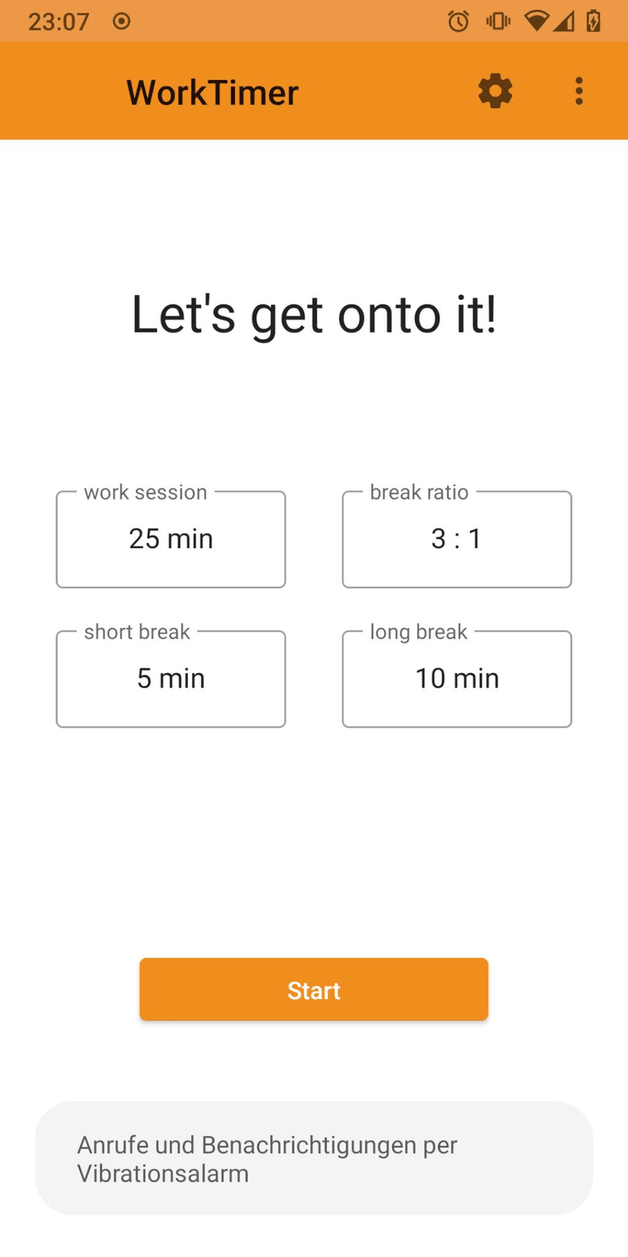 WorkTimer screenshot