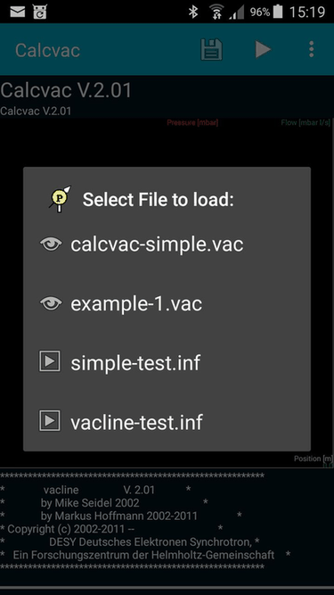 CALCVAC-VACLINE screenshot