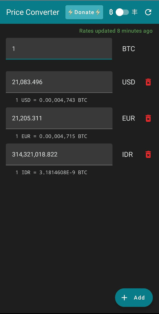 Minimalistic Price Converter screenshot
