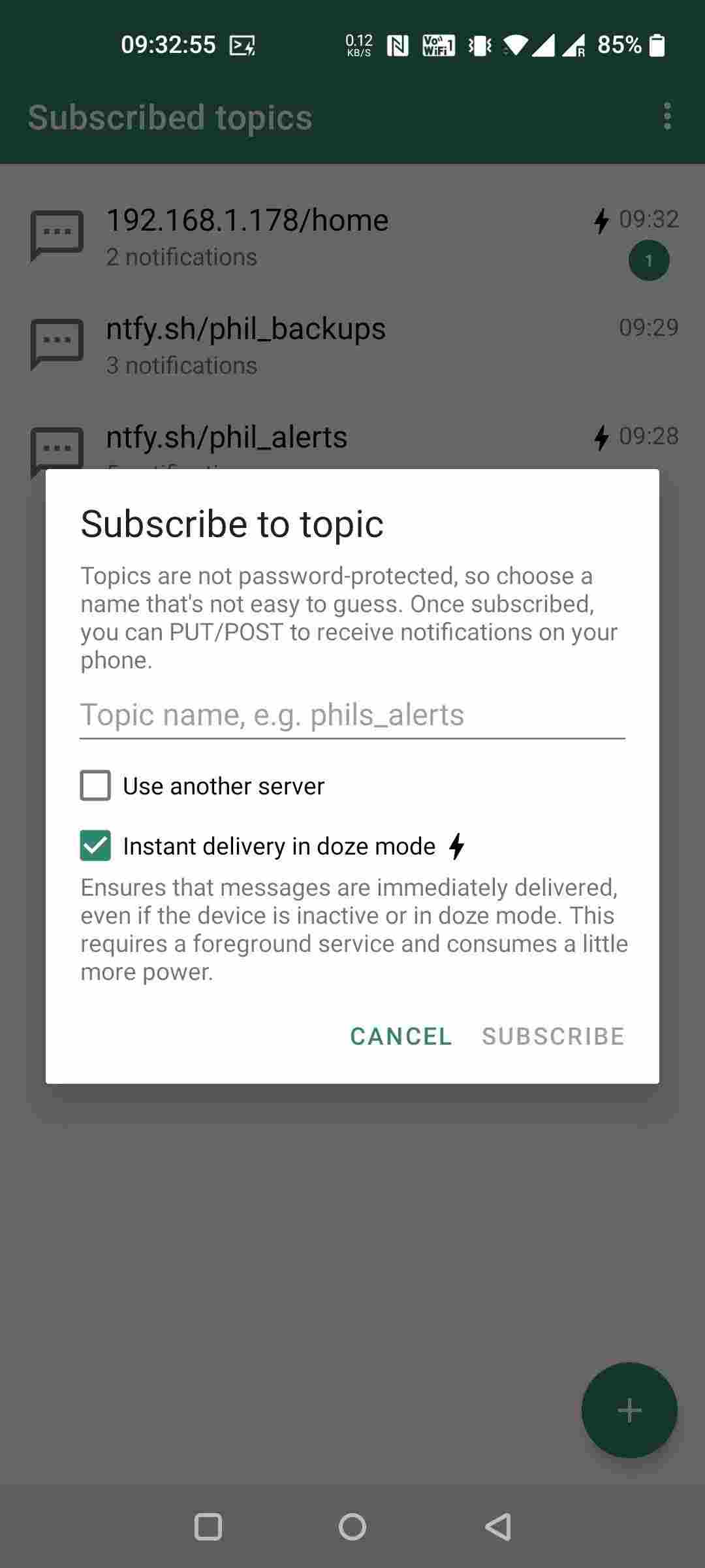 ntfy screenshot