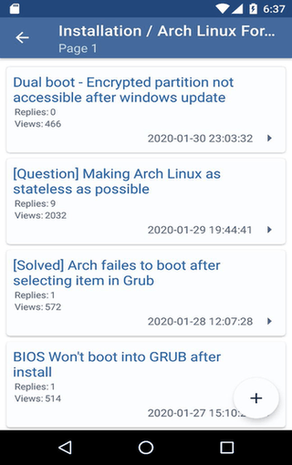 Archlinux Forums screenshot