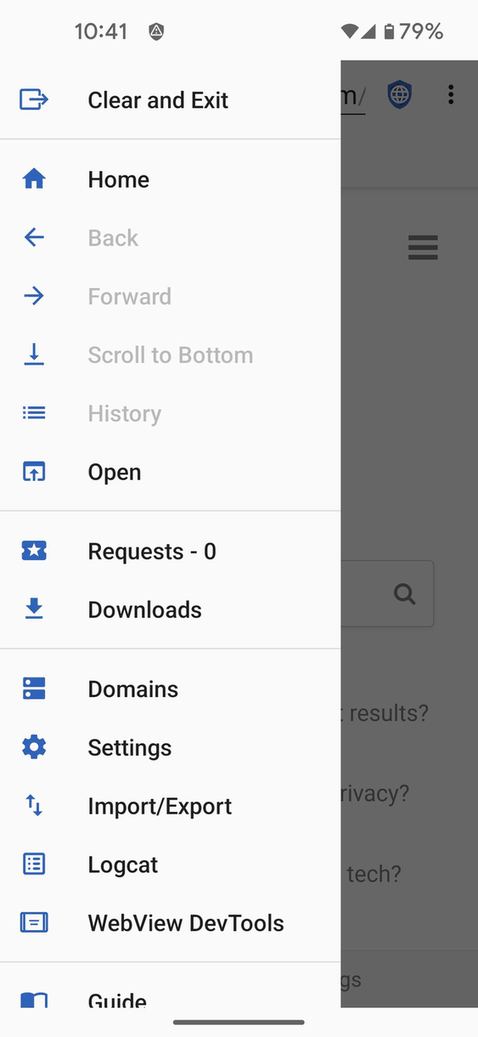 Privacy Browser screenshot