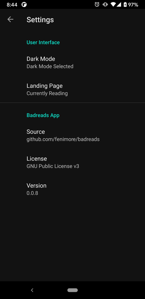 Badreads screenshot