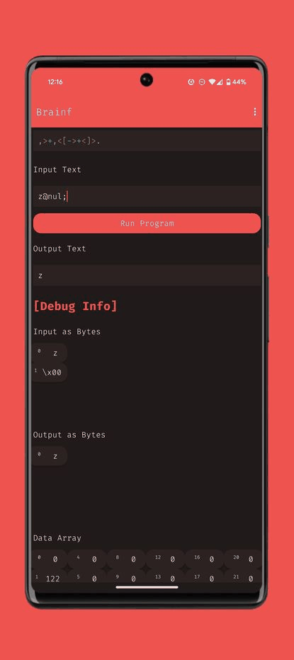 Brainf screenshot