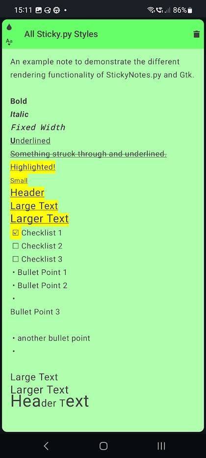 StyncyNotes screenshot